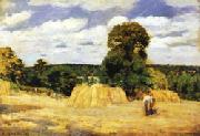 Camille Pissarro The Harvest at Montfoucault painting